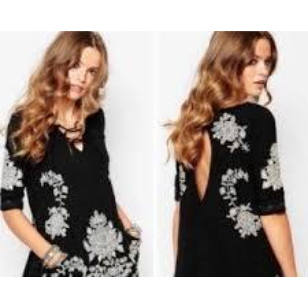 Free People Embroidered Tunic Dress Size Small